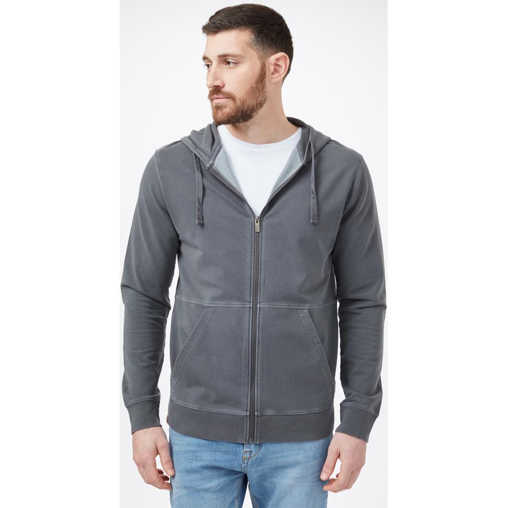 tentree Men's French Terry Zip Hoodie Eiffel Tower Grey M