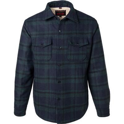 Schott Plaid Wool Blend Faux Sherpa Lined CPO Shirt Men's