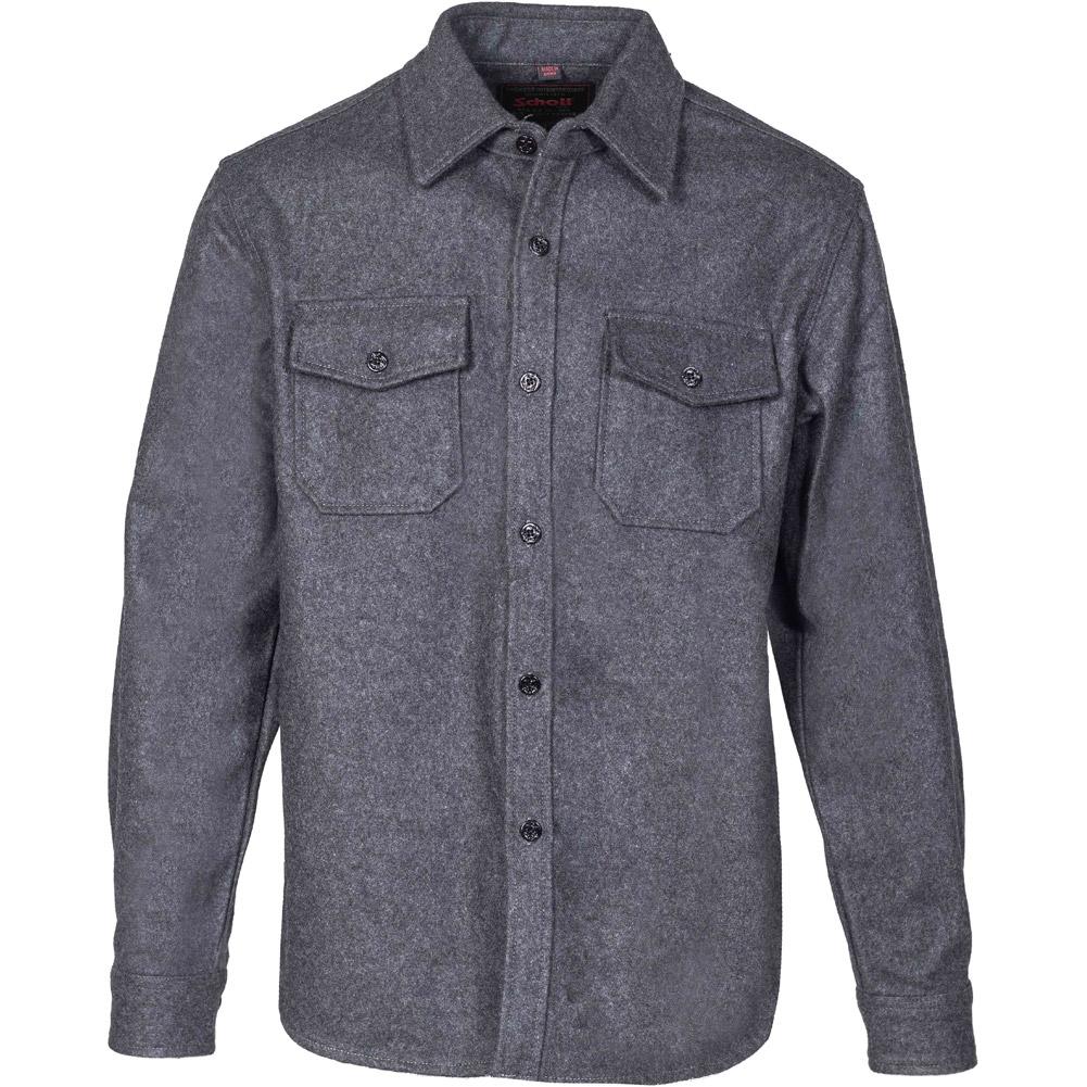 Schott N.Y.C. CPO Wool Shirt Jacket in Blue