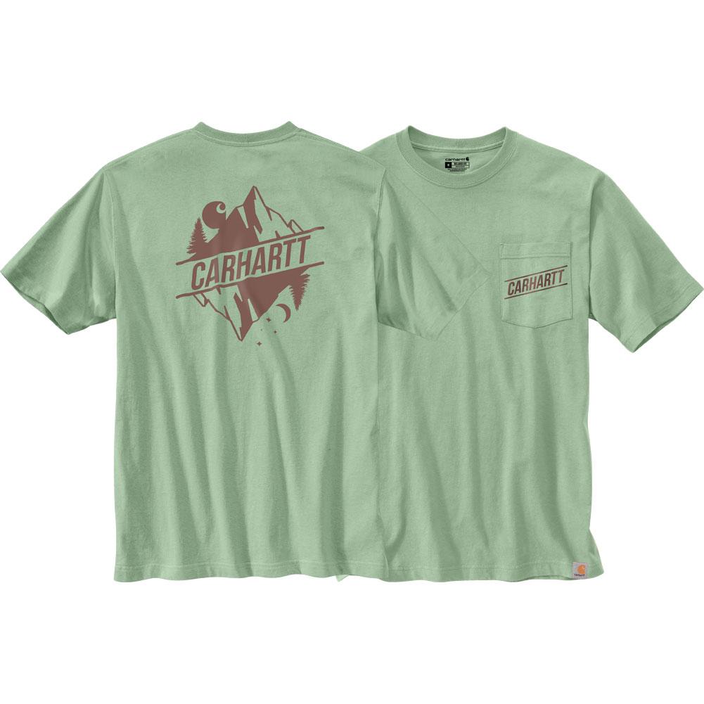  Carhartt Relaxed Fit Heavyweight Short- Sleeve Pocket Outdoor Graphic T- Shirt Men's