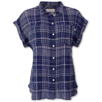 Purnell Gauze Short-Sleeved Plaid Button-Up Shirt Women's