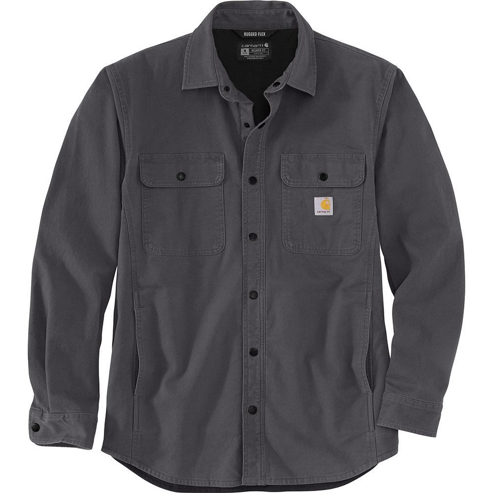 Carhartt Rugged Flex Relaxed-Fit Canvas Fleece-Lined Shirt Jacket