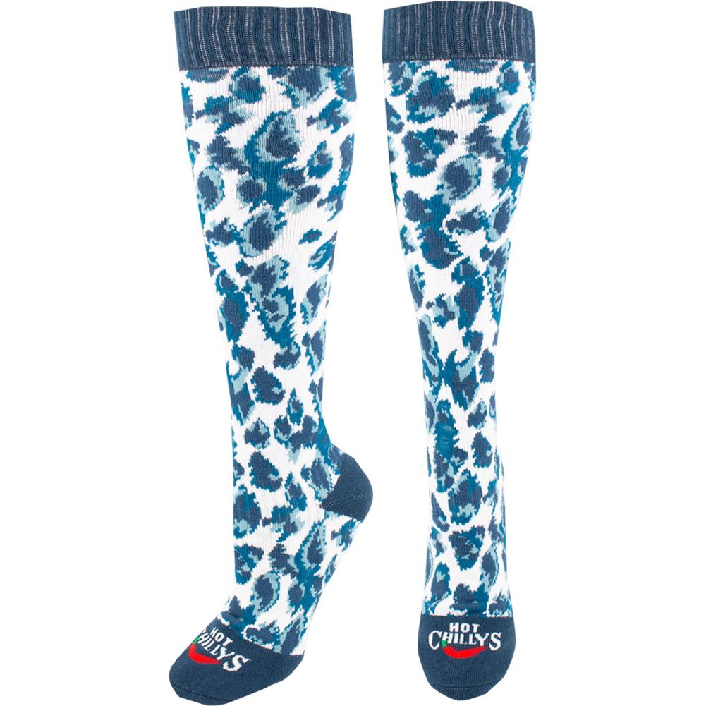 Hot Chillys Blue Painted Animal Mid Volume Socks Women's