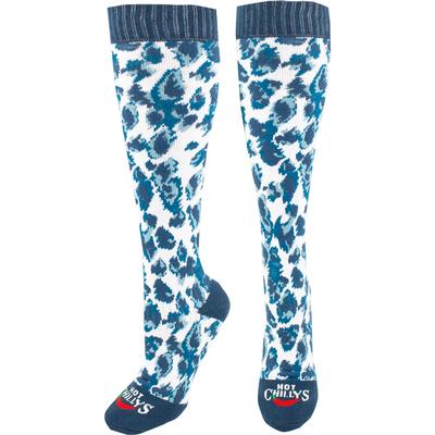 Hot Chillys Blue Painted Animal Mid Volume Socks Women's