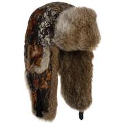 MOSSY OAK BREAK UP SADDLECLOTH W/ BROWN RABBIT FUR