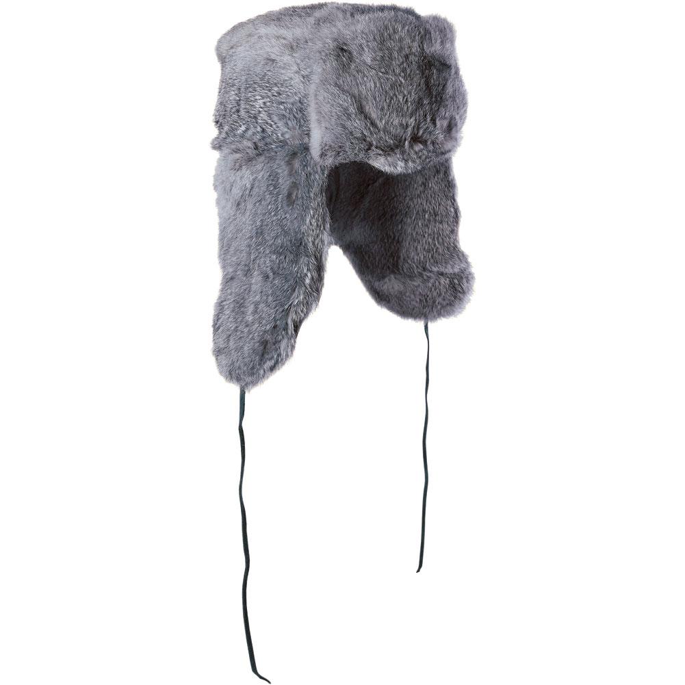 Mad Bomber Original Fur Trooper Trapper Hat Grey Rabbit Fur M