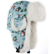 PENGUINS/POLAR BEARS PRINT W/ WHITE FUR