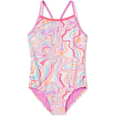 Oneill Baja Stripe Twist Front One Piece Swimsuit Girls