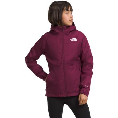 The North Face HyVent Girls Med 2 in 1 Rain Jacket Gray Red Zip Ski Double  Layer