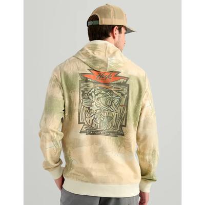 Huk Edisto Bass Batch Printed Terry Hoodie Men's