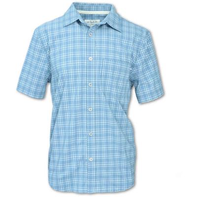 Purnell 4-Way Quick Dry Stretch Blue Plaid Shirt Men's