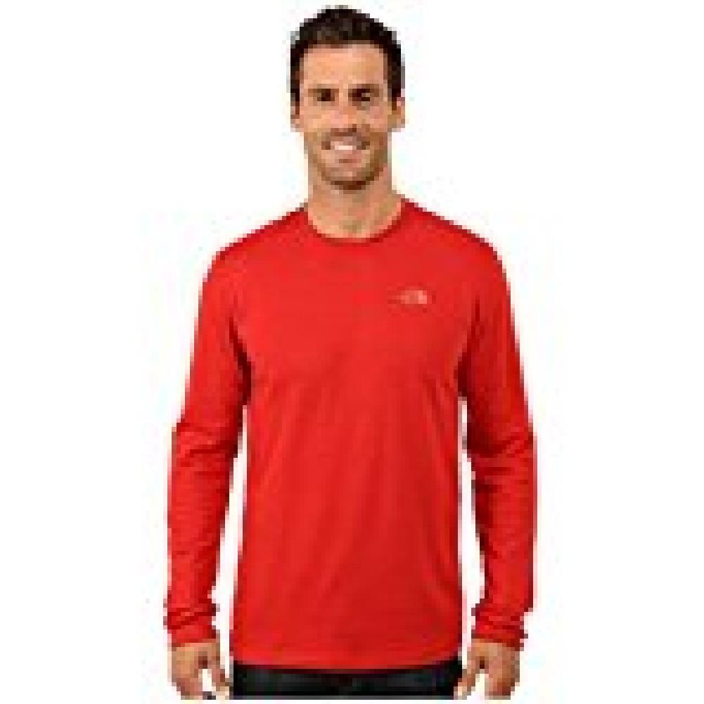 red north face long sleeve