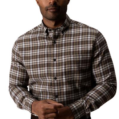Duck Head Long-Sleeve Cotton Flannel Sport Shirt - Merin Plaid Men's