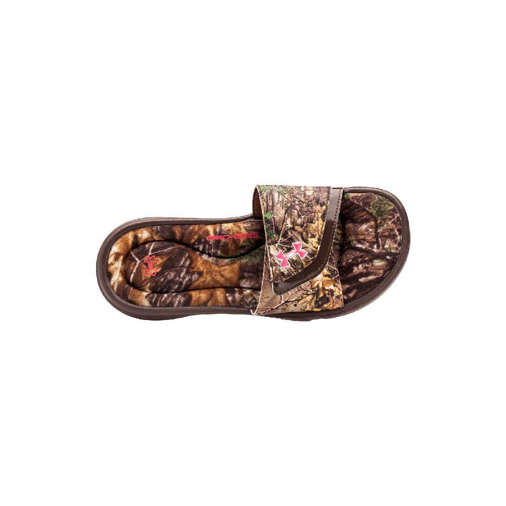 camo under armour flip flops