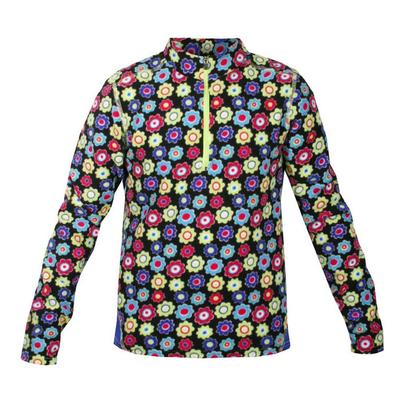 Hot Chillys La Montana Print Zip Top Sonic Bloom Youth