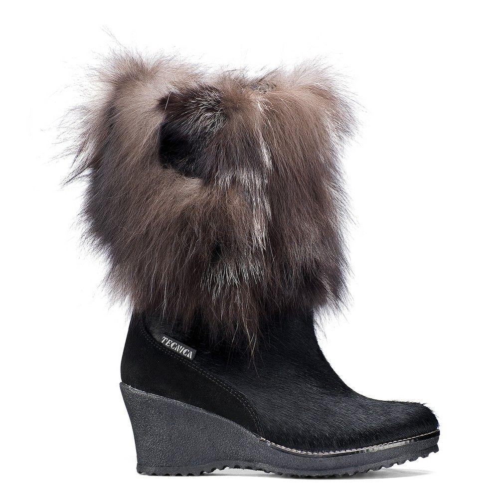 fur boots with strings