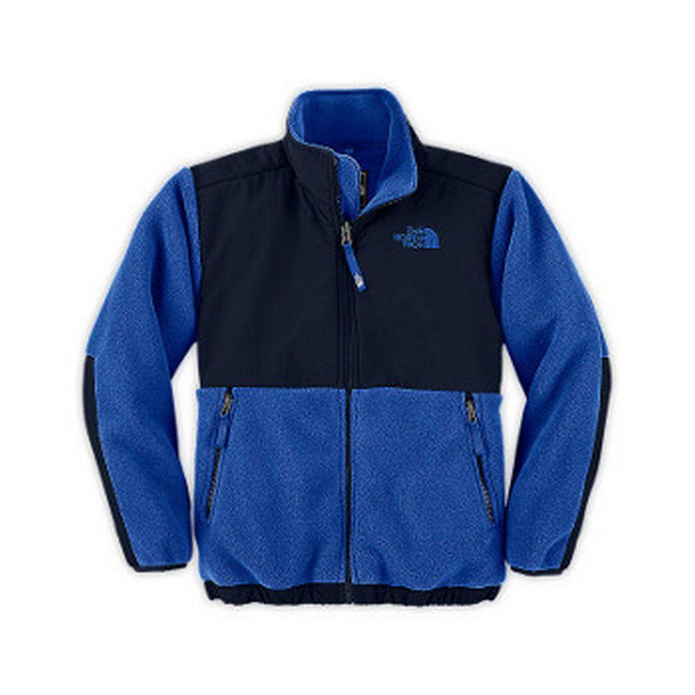 blue north face fleece jacket