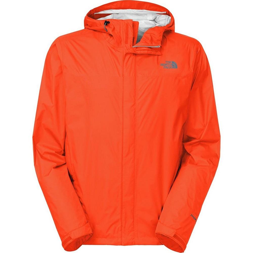 orange north face rain jacket