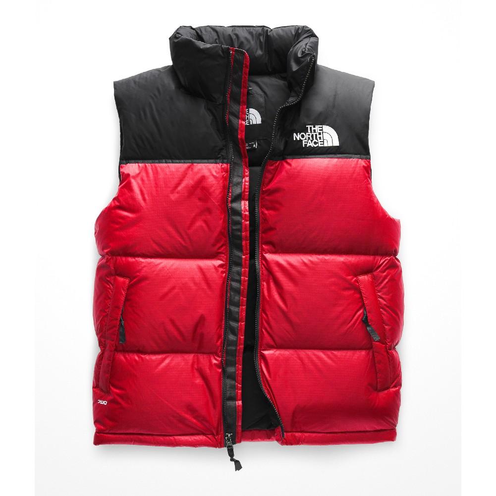 red north face vest mens