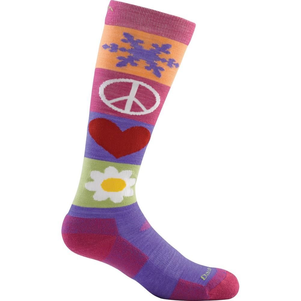 Darn Tough Vermont Peace/Love/Snow Over- The- Calf Cushion Socks Kids '