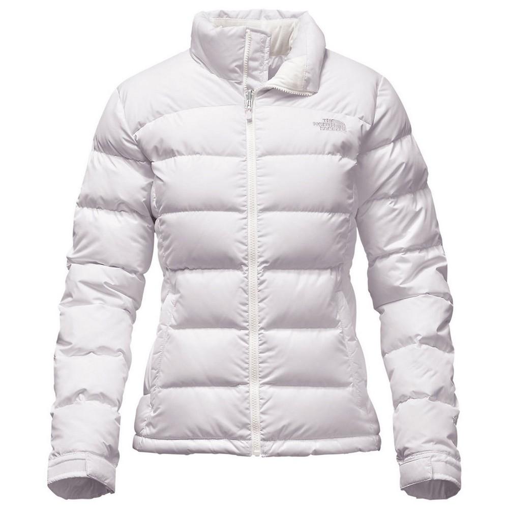 all white north face jacket