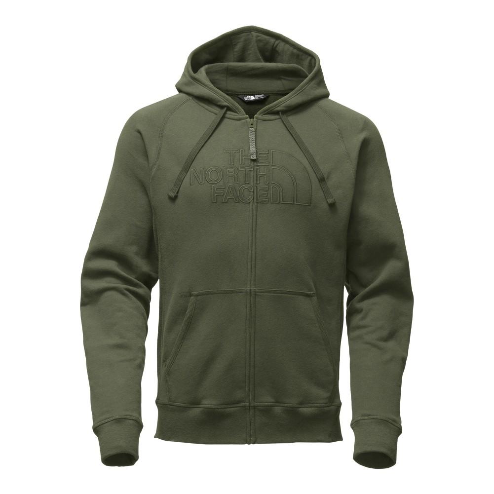 green north face zip up hoodie