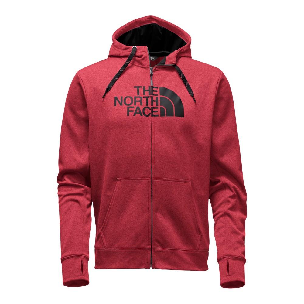 black and red north face hoodie