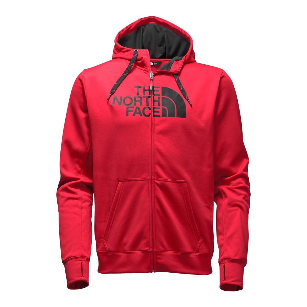 red north face sweatshirt