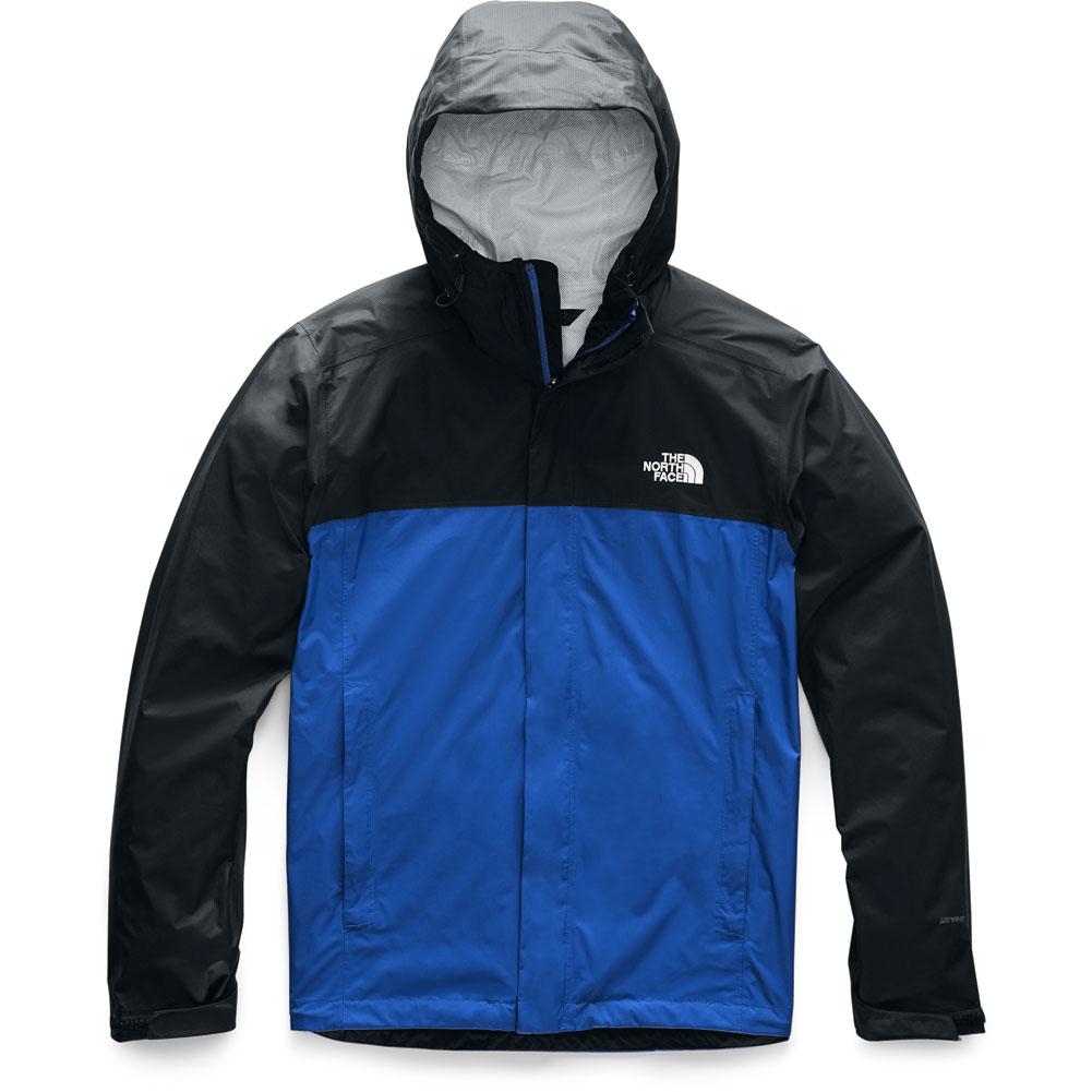 north face black and blue coat