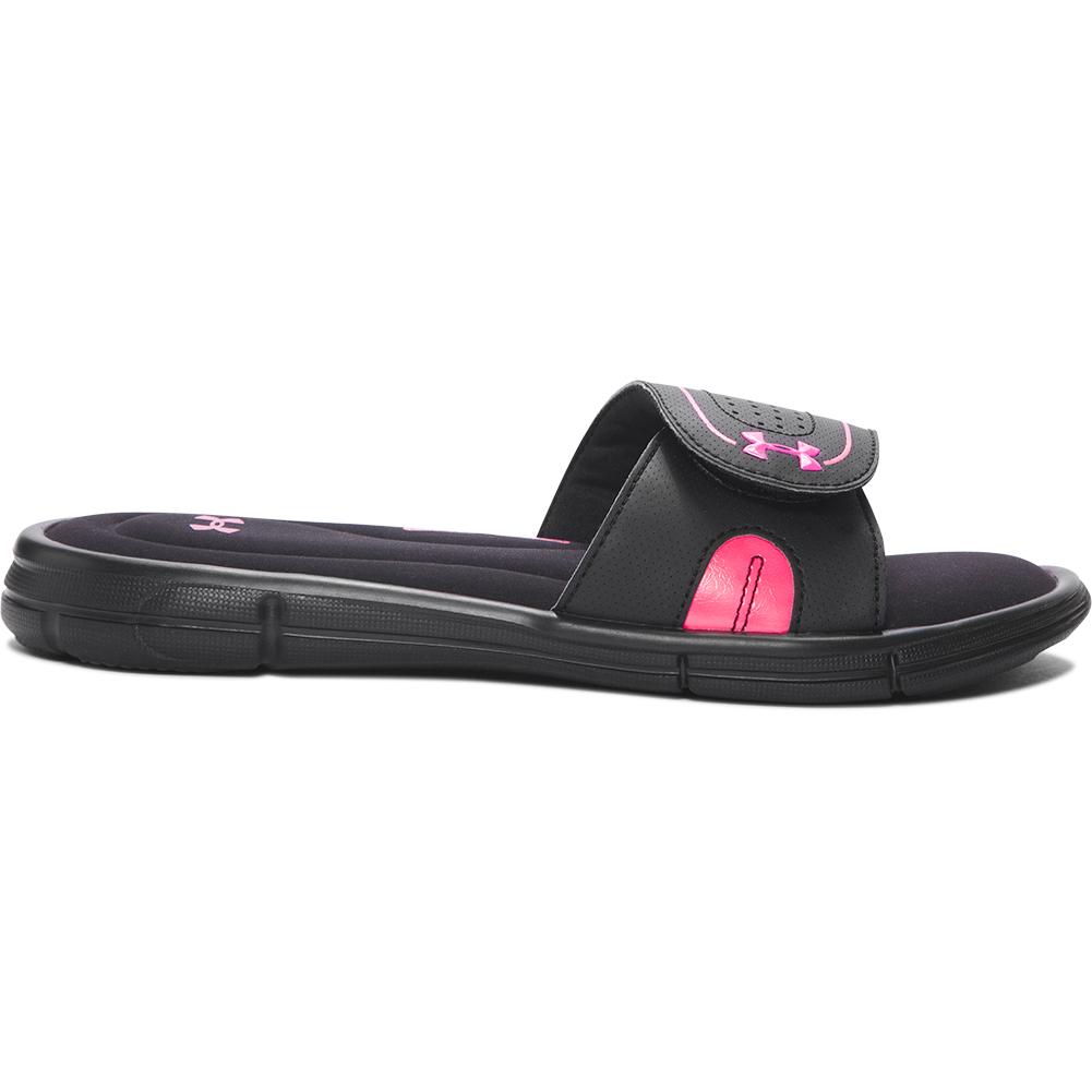purple under armour slides