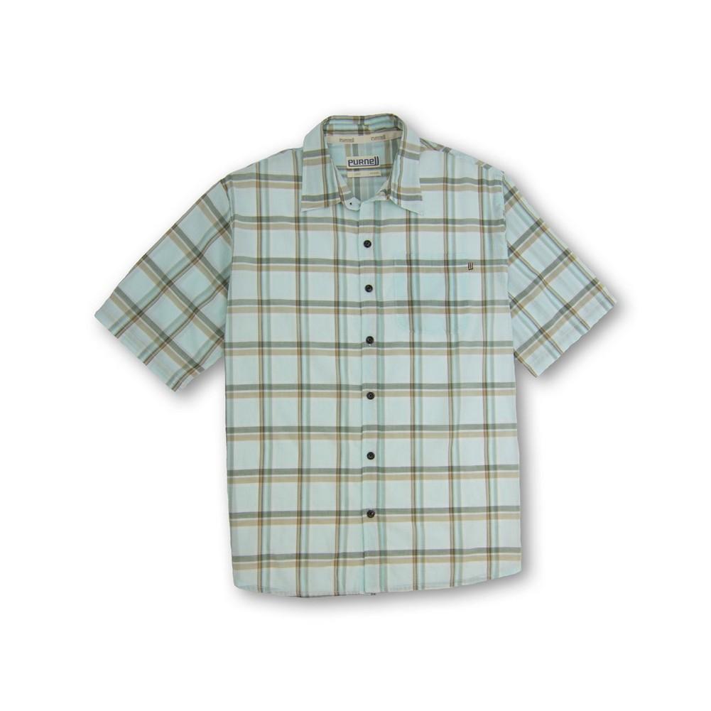 Purnell Light Green Madras Plaid Ss Shirt Men's