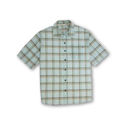 Purnell Light Green Madras Plaid SS Shirt Men's
