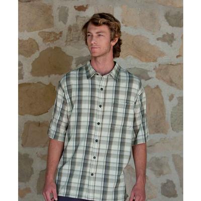 Purnell Tan Madras Plaid SS Shirt Men's