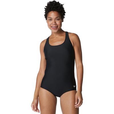 Speedo Moderate Ultraback Long Torso Solid One Piece Swimsuit Women's