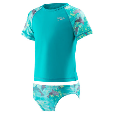 Speedo Printed Rashguard 2Pc Girls'