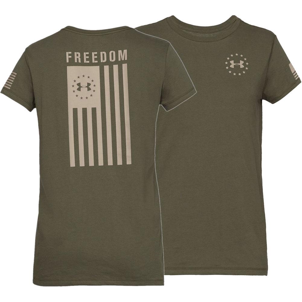  Under Armour Freedom Flag Short Sleeve Crew T- Shirt Women's