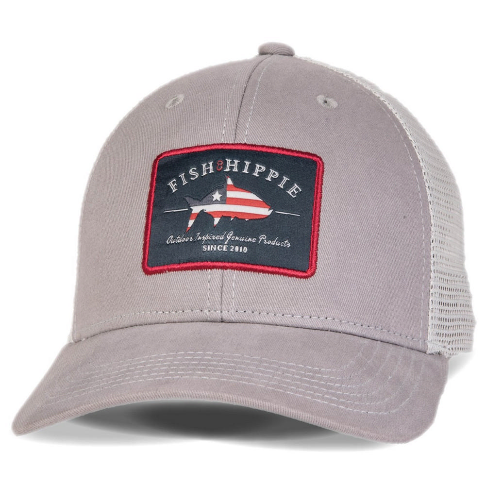 Fish Hippie Patriotic Trucker Cap Men's