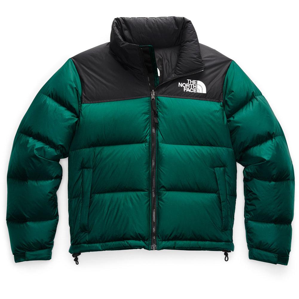 green north face puffer jacket