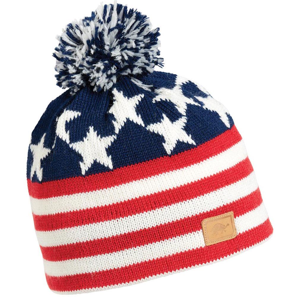 Turtle Fur Wool - Old Glory Pom Beanie Men's