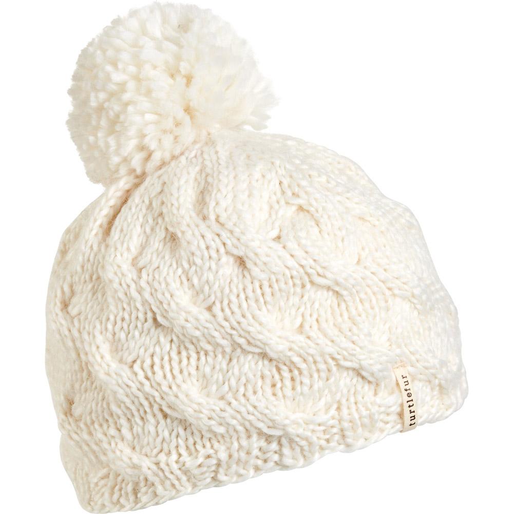 Turtle Fur Merino Wool Wave On Wave Pom Beanie Women's