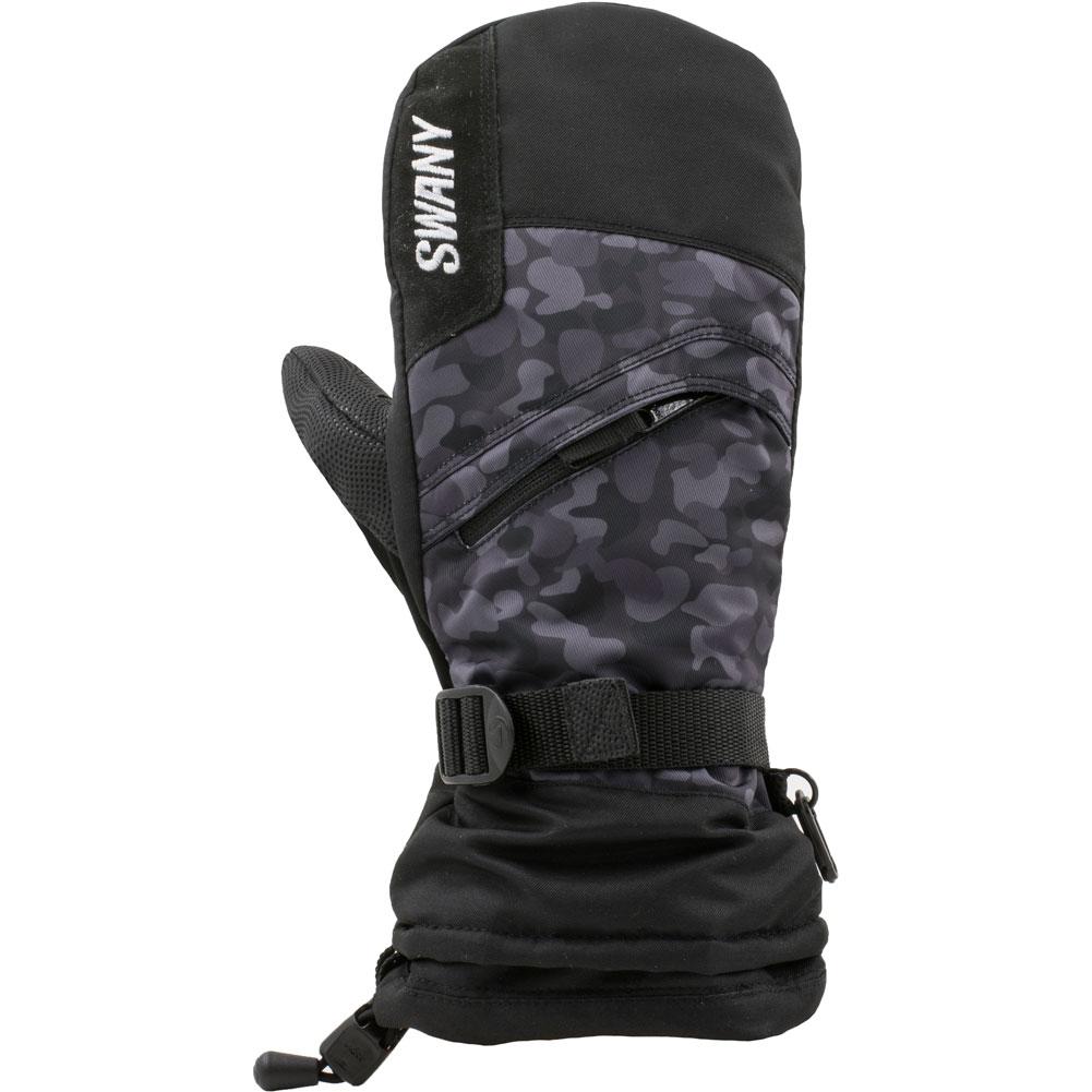Swany Women's X-Change Winter Mittens - Insulated Leather Mittens With Hand Warmer Pocket