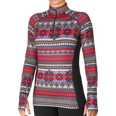 Hot Chillys Micro Elite Chamois Print Zip-T Baselayer Top Women's