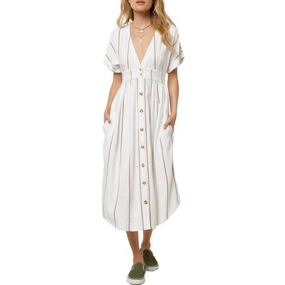 Oneill Reid Stripe Midi Dress Women's