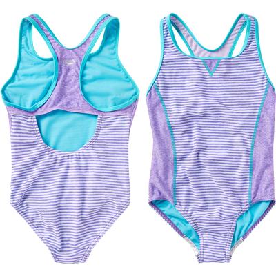 Speedo Print Blocked One Piece Swim Suit Girls'