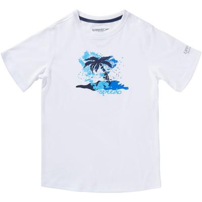 Speedo Short Sleeve Graphic Swim Shirt (Palm Trees) Boys'