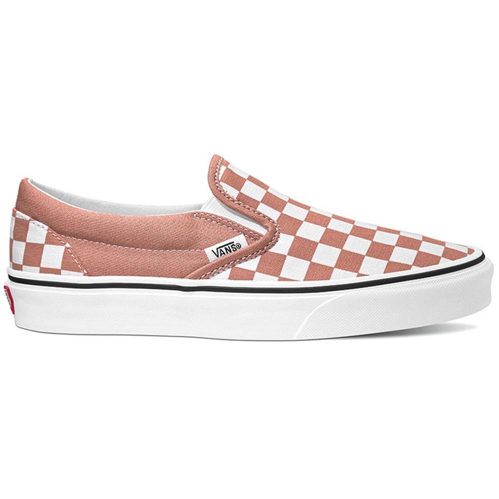 vans slip on checkerboard mahogany rose