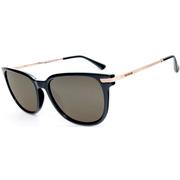 SHINY BLACK-ROSE GOLD TEMPLES/BROWN POLARIZED