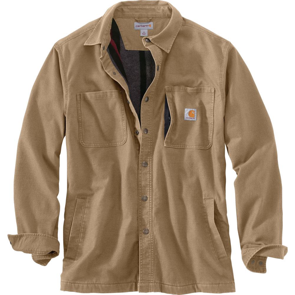 Carhartt Rugged Flex Relaxed Fit Canvas Fleece-Lined Snap-Front Shirt