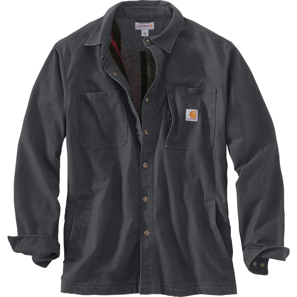 Carhartt Rugged Flex Relaxed Fit Canvas Fleece-Lined Snap-Front Shirt  Jacket Men's