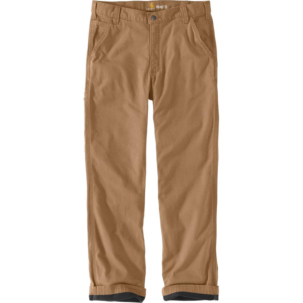  Carhartt Rugged Flex Relaxed Fit Canvas Flannel- Lined Utility Work Pants Men's